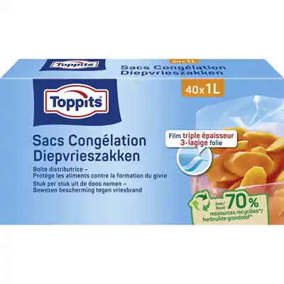 1067517 - TOPPITS DIEPVRIESZAKKEN 1L 40 STUKS