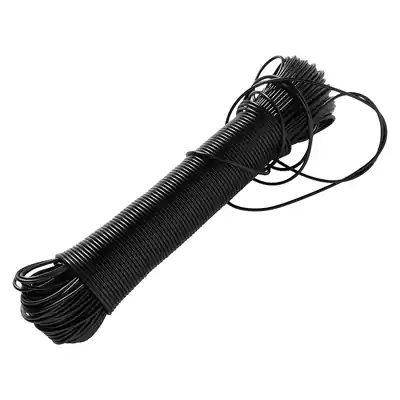 1073341 - WASLIJNDRAAD PP ZWART STRENG 3MM 60M MET STAALDRAAD KERN
