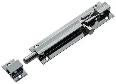 1013686 - 1 SCHUIFGRENDEL MESSING VERCHROOMD A 100 - B 16 mm
