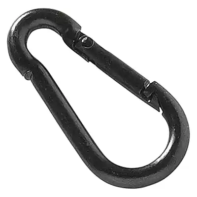 1072148 - MACK 1 KARABIJNHAAK + VEER 4 X 40MM ZWART