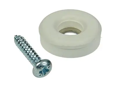 1047723 - STOELDOP RUBBER + SCHROEF WIT Ø 23 MM 8 ST/PCS