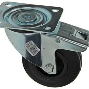 1049123 - ZW WIEL BEVESTIGINGSPLAAT + REM RUBBER MET NYLON VELG 100MM