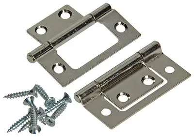 1013560 - 2 SCHARNIEREN VOOR VOUWDEUR VERNIKKELD H 50 x B 40 mm