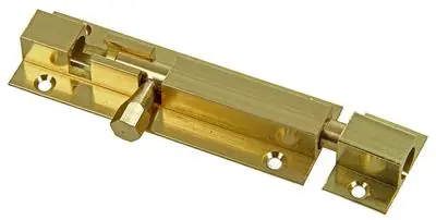 1013682 - 1 SCHUIFGRENDEL MESSING GEPOLIERD A 75 - B 16 mm