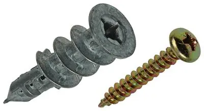 1018161 - BOORPLUG VR GIPSKARTPLT + SCHR. ZAMAC 15ST 6 X 38 MM