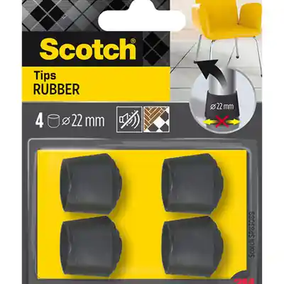 1070232 - SCOTCH® PUNTVERPAKKINGSRUBBER ZWART, Ø 22 MM, 4/PACK