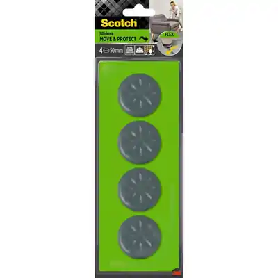 1070704 - SCOTCH® MOVE & PROTECT FLEX SLIDERS ZELFKLEVEND GRIJS Ø50M