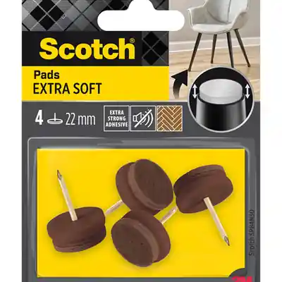 1070705 - SCOTCH® EXTRA SOFT FELT PADS TO NAIL BRUIN Ø 22 MM