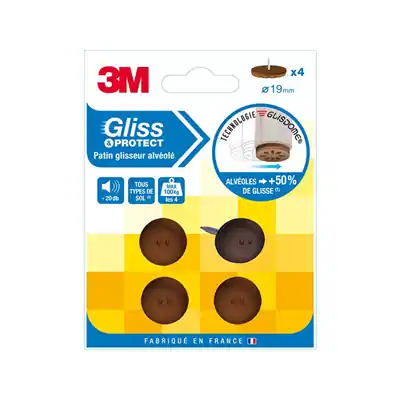 1070246 - SCOTCH® MOVE & PROTECT SLIDERSTO NAIL BRUIN, Ø 19 MM, 4/PAC