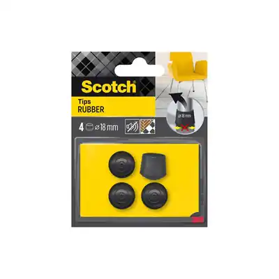 1070243 - SCOTCH® PUNTVERPAKKINGSRUBBER ZWART, Ø 18 MM, 4/PACK
