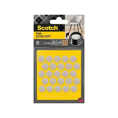1070702 - SCOTCH® EXTRA SOFT FELT PADS ZELFKLEVEND BEIGE, Ø 13 MM