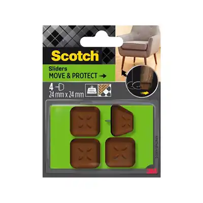 1070703 - SCOTCH® MOVE & PROTECT SLIDERSTO NAILBROWN, 24MM X 24MM