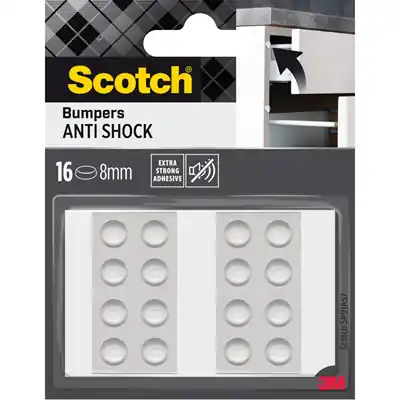 1078315 - SCOTCH ANTI SHOCK BUMPERS SP91A57 CLEAR D8MM 16/PACK