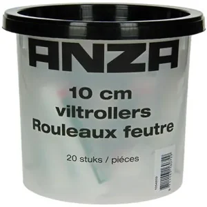 1054859 - ANZA 10CM VILTROLLERS 20STUKS VERPAKT IN INZETEMMER + DEKSEL