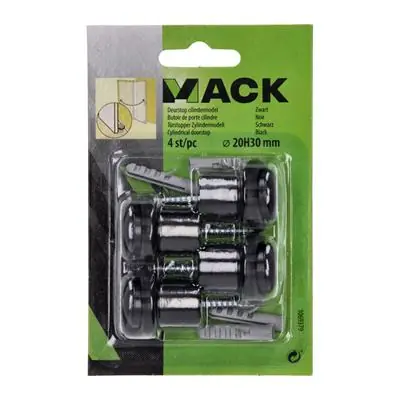 1069379 - DEURSTOP CILINDERMODEL ZWART Ø 20H30 MM 4 ST/PC