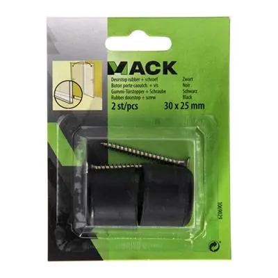 1069029 - DEURSTOP RUBBER + SCHROEF ZWART 30 X 25 MM 2 ST/PCS