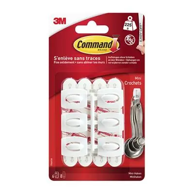 1062198 - 3M COMMAND WITTE HAKEN MET WITTE STRIPS MINI