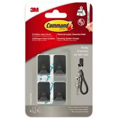 1072881 - COMMAND MAT ZWART S HAKEN 17032MB, 4 HAKEN, 5 STRIPS