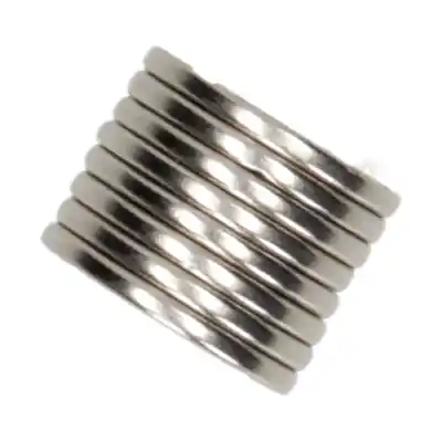 1076874 - MACK SCHIJFMAGNETEN NEODYMIUM 19MM*2MM (N35) - ZILVER 8ST