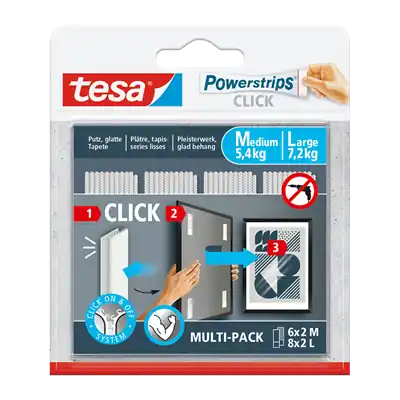 1074182 - TESA POWERSTRIPS CLICK COMBO 6X2 M & 8X2 L