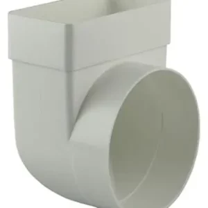 1006407 - PVC HOEKVERBINDING RECHTH/ROND90° 7017 WIT Ø 100