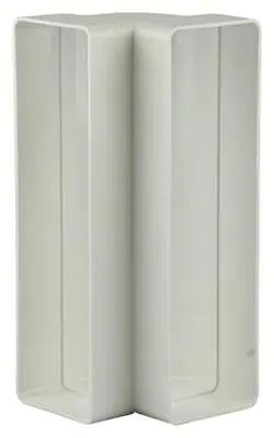 1006404 - PVC HOEKVERBINDING VERT.90° 7015 WIT 204X60MM