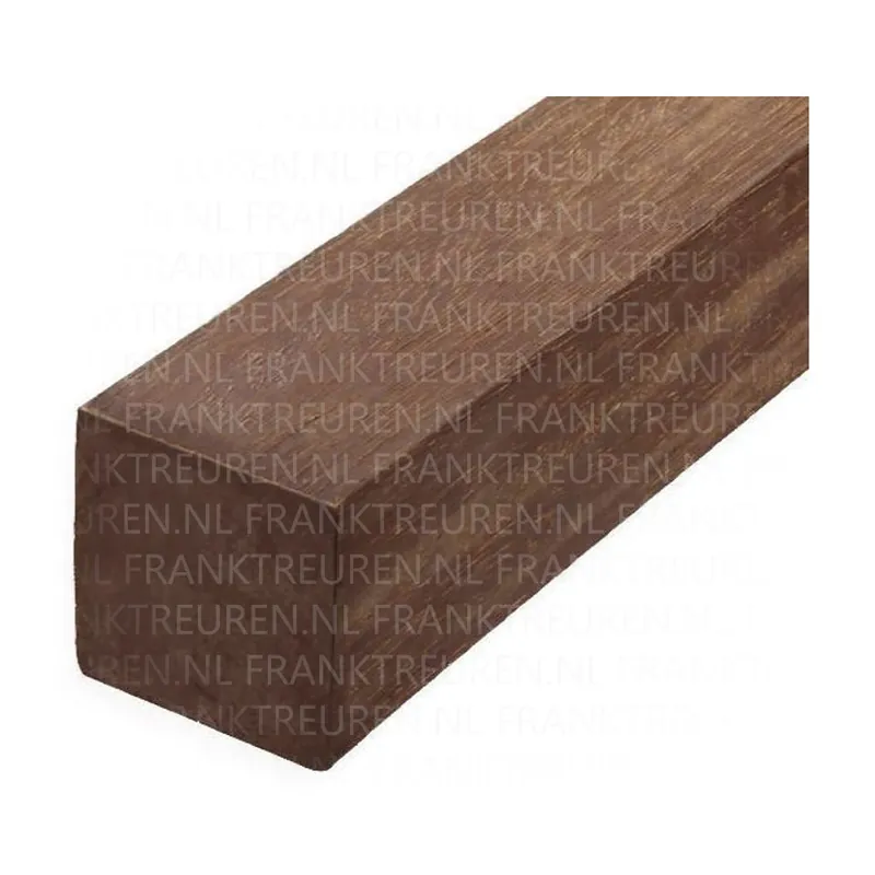 *65x65mm Azobe hardhout geschaafd ronde hoeken gepunt 100cm
