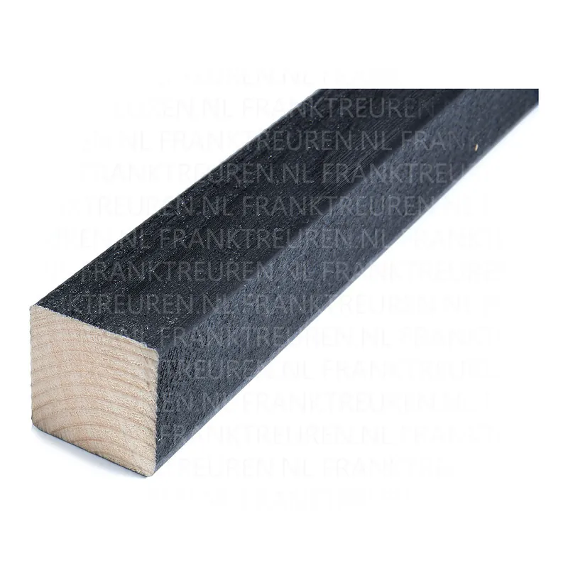 40x40mm fijnbezaagd-geschaafd hoekstijl vuren impr Hydrolak zwart ca. RAL 9005 *FSC