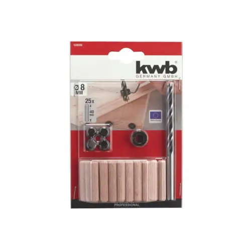 HOUTENDUVEL MET BOOR 8 MM IN SET