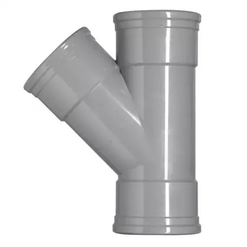 PVC T-STUK 125 MM 45°, 3X MANCHET, KOMO
