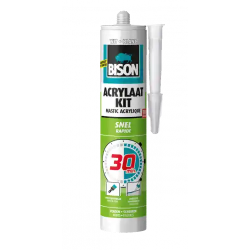 BISON ACRYLAATKIT SNEL 30 MINUTEN WIT KOKER 300 ML NL/FR