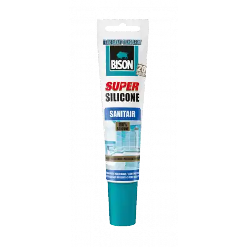 BISON SUPER SILICONE SANITAIR TRANSPARANT HANG/STATUBE 150 ML NL/FR