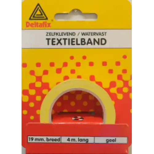 DUCTTAPE ZELFKLEVEND TEXTIELBAND HQ+ GEEL 4 M X 19 MM