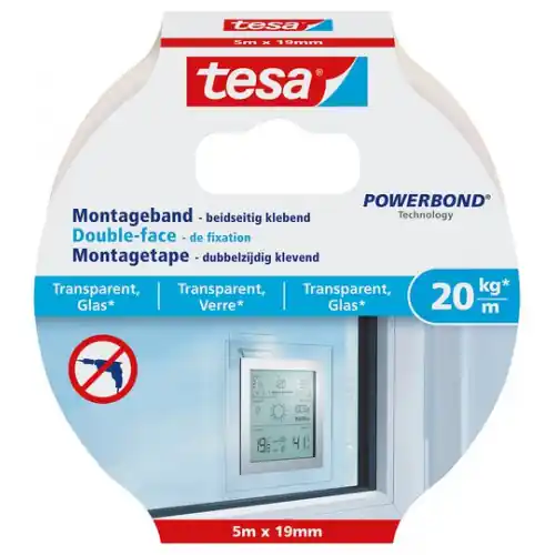 TESA POWERBOND® MONTAGETAPE TRANSPARANT 5M X 19MM