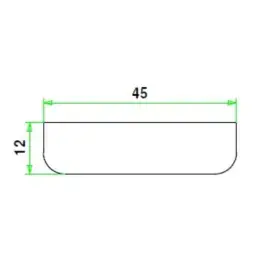 Hardhout koplat recht 12x45x4900mm wit gegrond