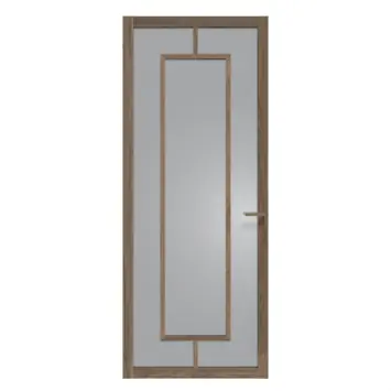 Arne & Bodil binnendeur ABE108 rook glas - donker eiken houtlook afwerking