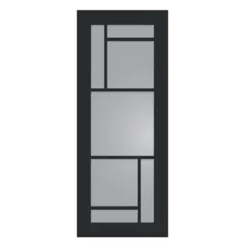 Arne & Bodil binnendeur ABD509 rook glas - diep zwart afgelakt - glaslat diep zwart