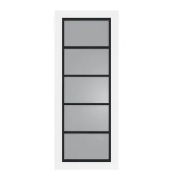 Arne & Bodil binnendeur ABD516 rook glas - wit afgelakt - glaslat diep zwart