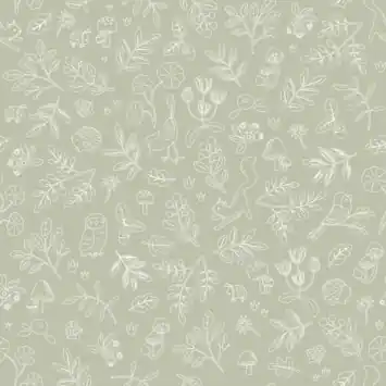 Vliesbehang Little Dutch Forest wonders Sage (dessin WD111045)