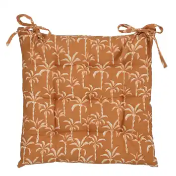 Stoelkussen tuin katoen palmbomen design oranje 40 x 40 x 5 cm