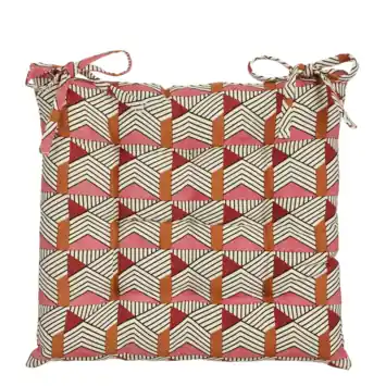 Stoelkussen tuin katoen geometrisch design roze 40 x 40 x 5 cm