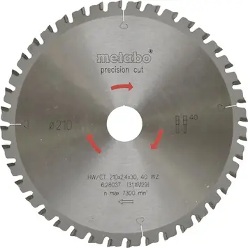 Metabo Precision cut 40 WZ/TZ cirkelzaagblad voor hout Ø 210 x 2,4 x 30 mm