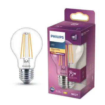 Philips LED peer E27 75 W filament helder niet dimbaar