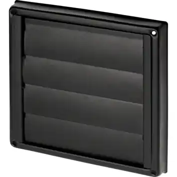 Sanivesk overdrukrooster met lamel RVS zwart Ø 150 mm