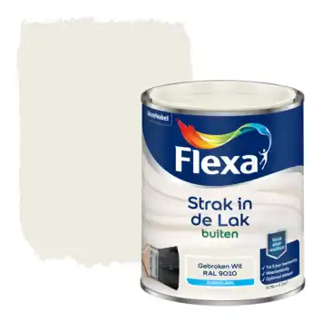 Flexa Strak in de Lak buitenlak zijdeglans RAL 9010 gebroken wit 750 ml
