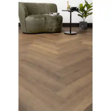 Lundia Click PVC Helder Katrine visgraat donkerbruin houtlook