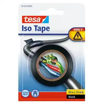 Tesa elektrische isolatietape zwart 15 mm x 10 m
