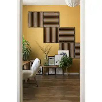 Lattenwand tegel geolied eiken 55,3x55,3 cm, dikte 22 mm - 2 stuks per pak (0,612m²)