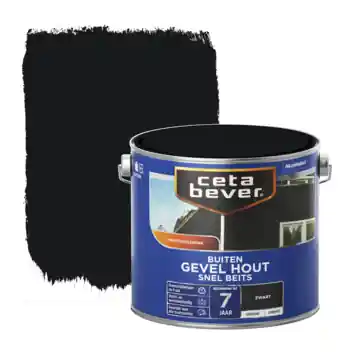 CetaBever snelbeits Gevel Hout zijdemat dekkend zwart 2,5 liter