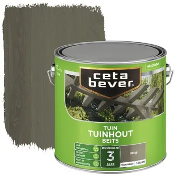 CetaBever Tuinhoutbeits zijdeglans transparant grijs 2,5 liter